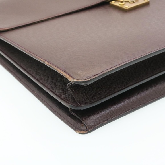 LOUIS VUITTON Taiga Serviette Moskova Business Bag Acajou M30036 LV Auth ar6116 - Picture 14 of 16